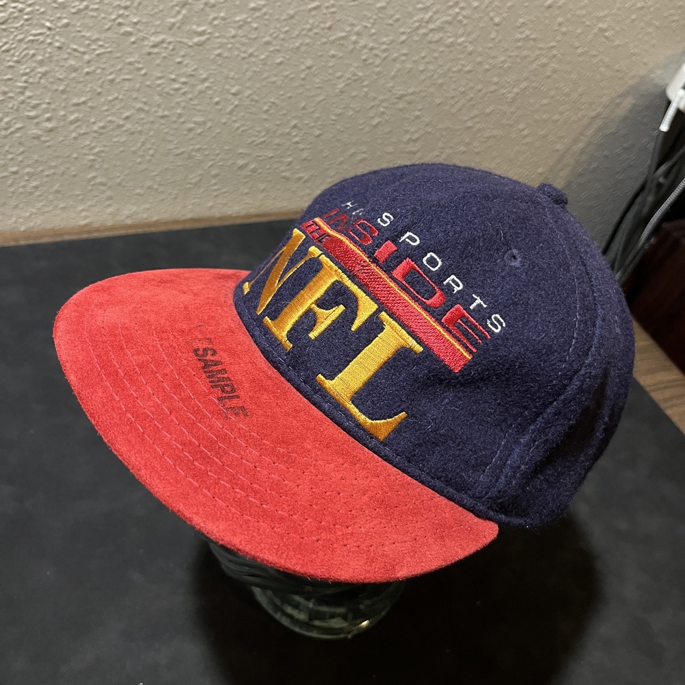 Vintage NFL Hat Sample Rare Suede Bill Wool HBO Sports Inside NFL Football 90s
